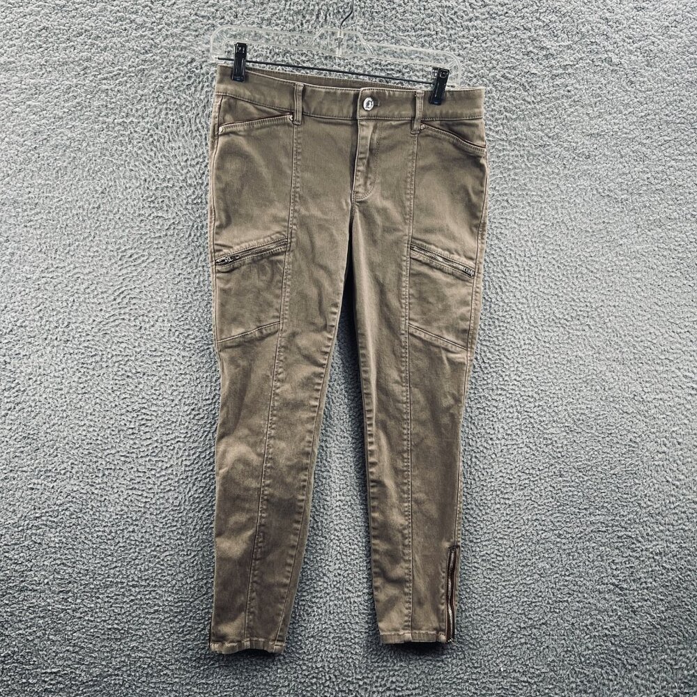 White House Black Market Pants Womens 4 The‎ Skimmer Ankle Zip Stretch Casual